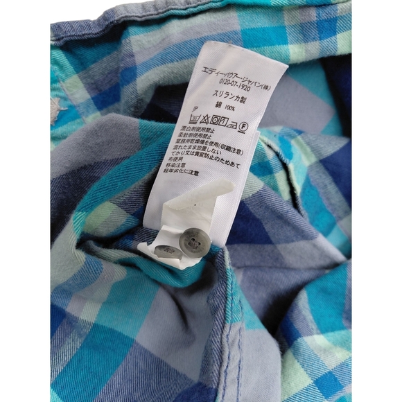 Eddie Bauer Blue Casual Button Down Flannel Shirt - Picture 7 of 7